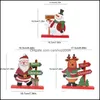 Party Decoration Christmas Wood Ornament f￶r Xmas Home Desktop OrnamentSparty Drop Delivery 2021 Garden Festive Party Supplies Event DH9QE