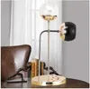 Lampy stołowe L60-Nordic Minimalizm podwójna głowa Lampa kutego żelaza w sypialni Kreatywne biuro ochrony oczu