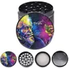 4 Layers Decal Herb grinders smoking accessories 50mm Herb color printing Crusher Smasher Colorful Aluminum alloy Grinder