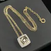 Fashion Pendant Necklace Classic Luxury Halsband Personlighetsbrev Design 4 Färgtemperamentsmycken