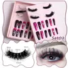 Halloween Faux Mink Eyelash Press on Nail Set Fluffy Dramatic Wispy Lashes Thick Messy Party Cosplay Lashes