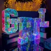 Lumières LED lumineuses créatives pour décoration de mariage, fête d'anniversaire, Alphabet et chiffres, lampe décorative pour noël, saint-valentin