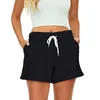 Running Shorts Women Casual Summer High Waist Drawstring Loose With Pockets Female Workout Sportswear Solid Color Bottoms