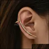 Ear Cuff Fashion Statement Alloy Cute Tassel Crystal Ear Cuff Long Drop Earrings Set For Women Vintage Wedding Party Jewelry Gift 1 P Dhol7