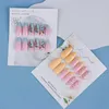 Kit per nail art 24 pezzi Unghie finte per bara naturale Lunghezza lunga Patch di mandorla per balletto Copertura completa Suggerimenti falsi artificiali