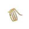 Gouden kleur vergulde dunne ring voor vrouwen meisjes trouwfeest elegante sierlijke stack cz verharde slangvorm midi vinger eenvoudige schattige ring231x