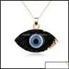 Pendant Necklaces Pendants Jewelry Simple Evil Eye Druzy Drusy Earrings Necklace Women Resin Imitation Natur Bdehome Otf8A