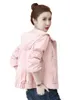 Vestes Femmes Femmes Manteau Court 2022 Printemps Automne Mode Manches Longues Hauts Rose Lâche Baseball Vêtements Femme Poches À Fermeture Éclair