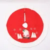 Decorazioni natalizie Ricamo Gonna per albero di Babbo Natale Tappeto con fondo bianco rosso 90 cm per decorazioni per feste di festival