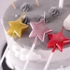 Suministros festivos Decoración de pasteles de fiesta Velas de estrellas multicolores de cinco puntas Ambiente infantil Cumpleaños sin humo