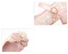 Sneakers Children Party Leather Shoes Girls Pu Heel Bowtie Kids For Single Dance Dress Shoe White Pink Blue Shoes 220920