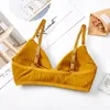 Bustiers Corsets Bralette Femme 2023 Coupe Triangle Français Section Mince Beau Fil Dos Coton Sling Réglable Tube Réuni