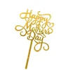 お祝いの供給10pcs幸せな母の日ケーキトッパーローズゴールデンママアクリルバースデーパーティーデザートデコレーションマザーギフト
