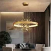 Żyrandole luksusowe miedziane sufit żyrandol Villa El Living Jadal Pokój Oprawy sypialnia Kreatywna deco metalowa lampa wisząca