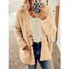 Vestes pour femmes automne hiver femmes manteau de laine chaud bouton doux veste en fourrure poche en peluche décontracté Teddy 220919