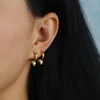 Kolczyki Hoop 925 Sterling Srebrny geometryczny trójkąt Mini Huggie Earring Złota Kolor prosty minimalistyczna dziewczyna biżuteria 6887813