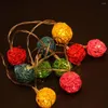 Strings Icoco 20 LED String Lighting Multi-colour Rattan Ball Lights Home Garden Fairy Lamp Party Decor Warm Wit