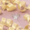 10st Geometric Punk Crystal Zircon Engagement Band Rings for Women Par Engagement Wedding Jewelry