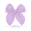 Hair Accessories 5inch Solid Bow Nylon Headband Clips Baby Cotton Hairpins Girls Kids Knotbow Barrette Curled Edge