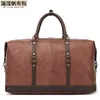 Duffel V￤skor Nya slitst￶dda PU Travel Bag Business Style Solid Color Outdoor One Shoulder Bagage P￥s f￶rvaringsv￤ska 220920
