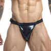 Men's Swimwear Pu Leather Sexy Men Swimming Briefs Bikini Swimwear Swimsuit Beach Swimming Trunks Shorts Swimsuit Buckle Tanga Hombre Male Underwear J220913