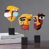 Party Decoration Art Abstract People Face Sculpture Decorative Ornament Statue
