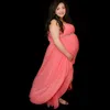 Chiffon prom klänningar moderskapsklänningar POGRAFI PROPPS SKULDLESSLÄGAS BEGRÄNSNING Lång klänning för gravida kvinnor Maxi -klänning