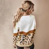 Frauenpullover Fashion Leopard Frauen Pullover Herbst Winter Ladies Oneck Full Sleeve Casual Pullover Stricke Frau Übergroße Pullover 220920