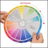 Encres De Maquillage Permanent Conception De Carte De Papier Professionnelle Roue De Mélange De Couleurs Tableau D'encre Guidage Rond Cercle Central Tourne T Topscissors Dhv8E