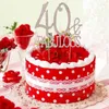 Fournitures de fête 40 50 fabuleux 40e 50e anniversaire gâteau Topper numéro cristal strass anniversaire fête décoration décoration