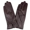 Cinq doigts gants 2022 femmes en cuir véritable femme mode nœud papillon en peau de mouton automne hiver chaud velours doublé L123PC-1