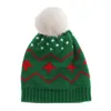 Fur Fur Ball 2023 Nowy rok zimowy dzianinowy kapelusz świąteczny Jacquard Beanie ciepłe czapki Kids Xmas Deco
