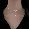 Chaînes femmes S925 collier en argent élégant papillon gland pendentif clavicule chaîne haute qualité couleur zircone fleur colliers