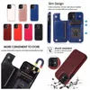 Estuches de bolsillo para tarjetas de identificación para Iphone 15 14 Plus 14Pro 13 Mini 12 11 Pro Max XR XS 7 6 Phone15 Cartera multifunción retro Soporte de cuero Soporte para tarjetas Caja con tapa abatible