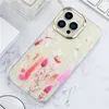 Elektropl￤terade blommor f￶r iPhone 14 plus 13 12 11 Pro XS Max XR X Telefon Vacker blommig pl￤tering Clear Case Farterfly Cover Girls