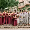 Seksi Derin V Boyun Kırmızı Nedime Elbiseleri Spagetti Kayış Cep Bir Çizgi 2023 Kadınlar Uzun Düğün Elbise