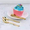 Rose Gold Plastic Dinware Plastic Table Tare Dessert Knives Forks Lepel bestek Set bruiloft Verjaardagsfeestje Decor Leverage