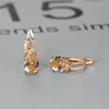 Hoepel oorbellen Multicolor Crystal Rose Gold kleurbetrokkenheid Champagne zirkoon ovale steen voor vrouwen boho sieraden