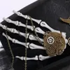 Basker gotiska hatt m￤n toppar steampunk cosplay punk party huvud slitage fedora skalle hand Gear Veil Chain Halloween Accessories