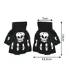 Suprimentos de Halloween em casa brilhando para aquecedor de inverno Hands-deslizamento Horror Hand Hand Body Skull Grimace Mitten luvas de aquecimento unissex