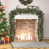 Decorative Flowers Artificial Christmas Garland LED Lights Living Room Staircase Door Window Xmas Tree Bedroom Office Holiday Party