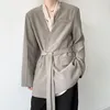 Abiti da uomo in giacca in glazer senza colletto in glazer per uomo casual giacca cardigan giacca coreana show show blazer cappotto