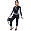 Survêtements de sport à col à capuche pour femmes impression Ensembles de deux pièces mode femmes Lettre décalée Pantalon à capuche décontracté costume Survêtements