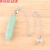 Natural Stone Opal Healing Pendulum Pendant Reiki Heal for Divination Agate Spiritual Hexagonal Column Necklace Jewelry BO926