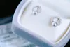 22091806 Diamondbox - PEARL Jewelry earrings ear studs sterling 925 silver circle akoya 5-6 mm classic round rhinestone zircronia simple gift idea