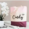 Confezioni regalo Nome personalizzato o modello Borsa da spiaggia Borse da sposa in tela di cotone personalizzate per damigella d'onore