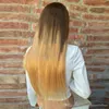 360 250% Human Hair Wig Front Lace Wigs Ombre Brown/27 Honey Blonde 13X4 Lace Frontal 150% Density with Baby Hair