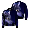 Giacche da uomo Uomo Leopardi animali da uomo Giacca stampata in 3D Tendenza moda Bomber ispessito Motocicletta Top foderato in cotone