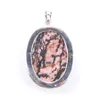 Natural Blue-veins Stone Pendants Oval Red Agates White Jade for Charm Jewelry Making DIY Women Necklace Earring Gifts BN377