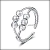 Bandringar ￥ngest ring kvinnor m￤n l￶pare band med p￤rla oro l￤ttnad smycken justerbar stapling 41 d3 droppleverans 2021 dhseller2010 dhpi7